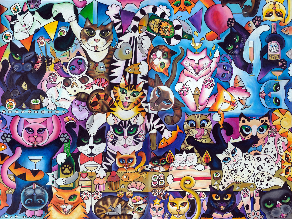 THE FUR BALL - A Collection of Four Original Artworks