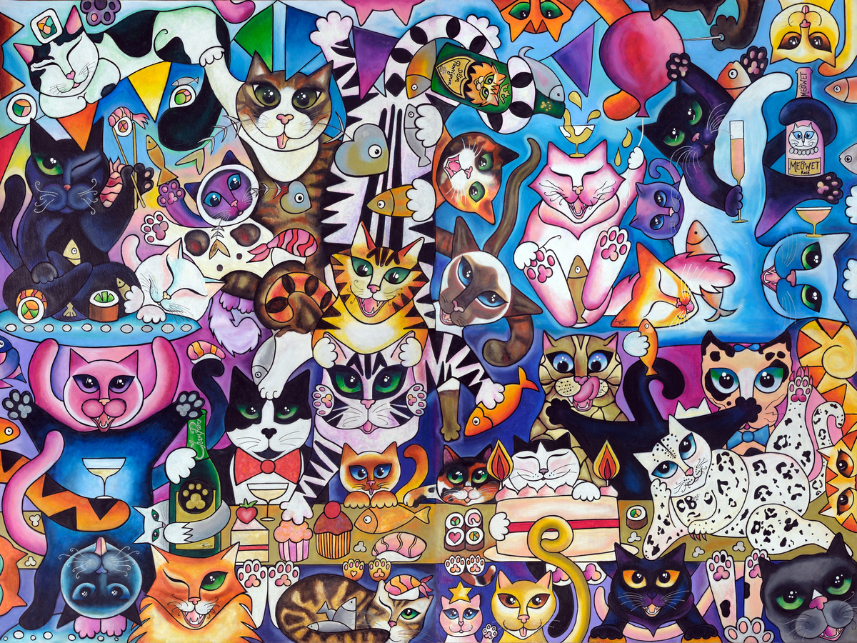 THE FUR BALL - A Collection of Four Original Artworks