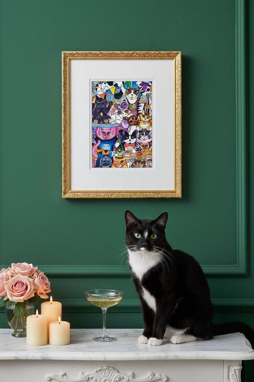 LATE NIGHT LITTER - A5 Greeting Card Secondary image
