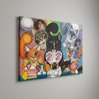 HAPPY HOUR AT THE CAT CAFÉ - Fine Art Canvas