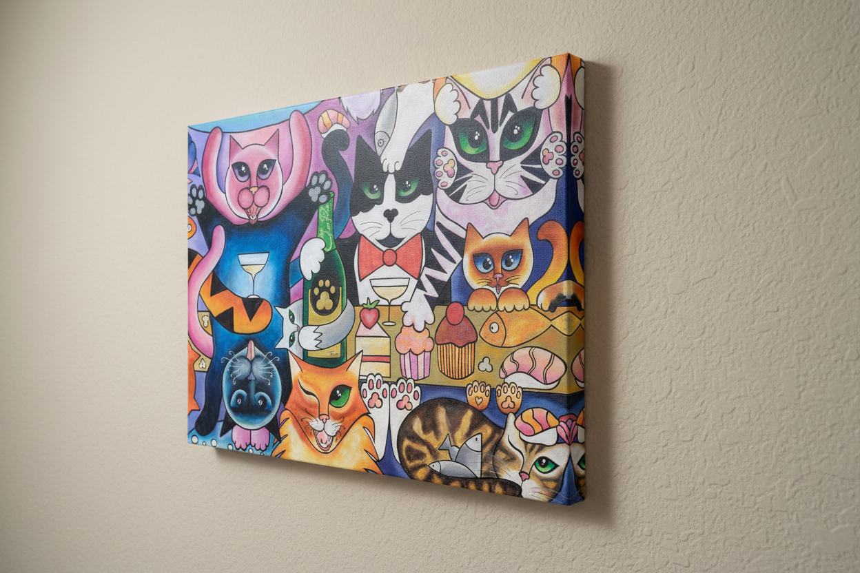 NINE LIVES OF THE PARTY - Fine Art Canvas Secondary image