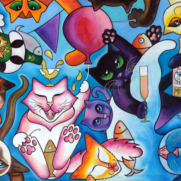 A TOAST TO WHISKERS Original Painting