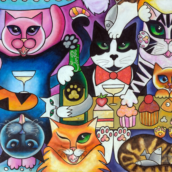 NINE LIVES OF THE PARTY Original Painting