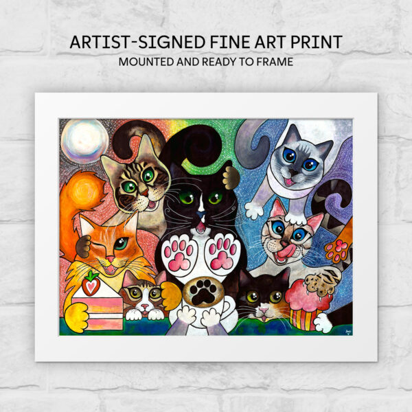 HAPPY HOUR AT THE CAT CAFE Fine Art Print